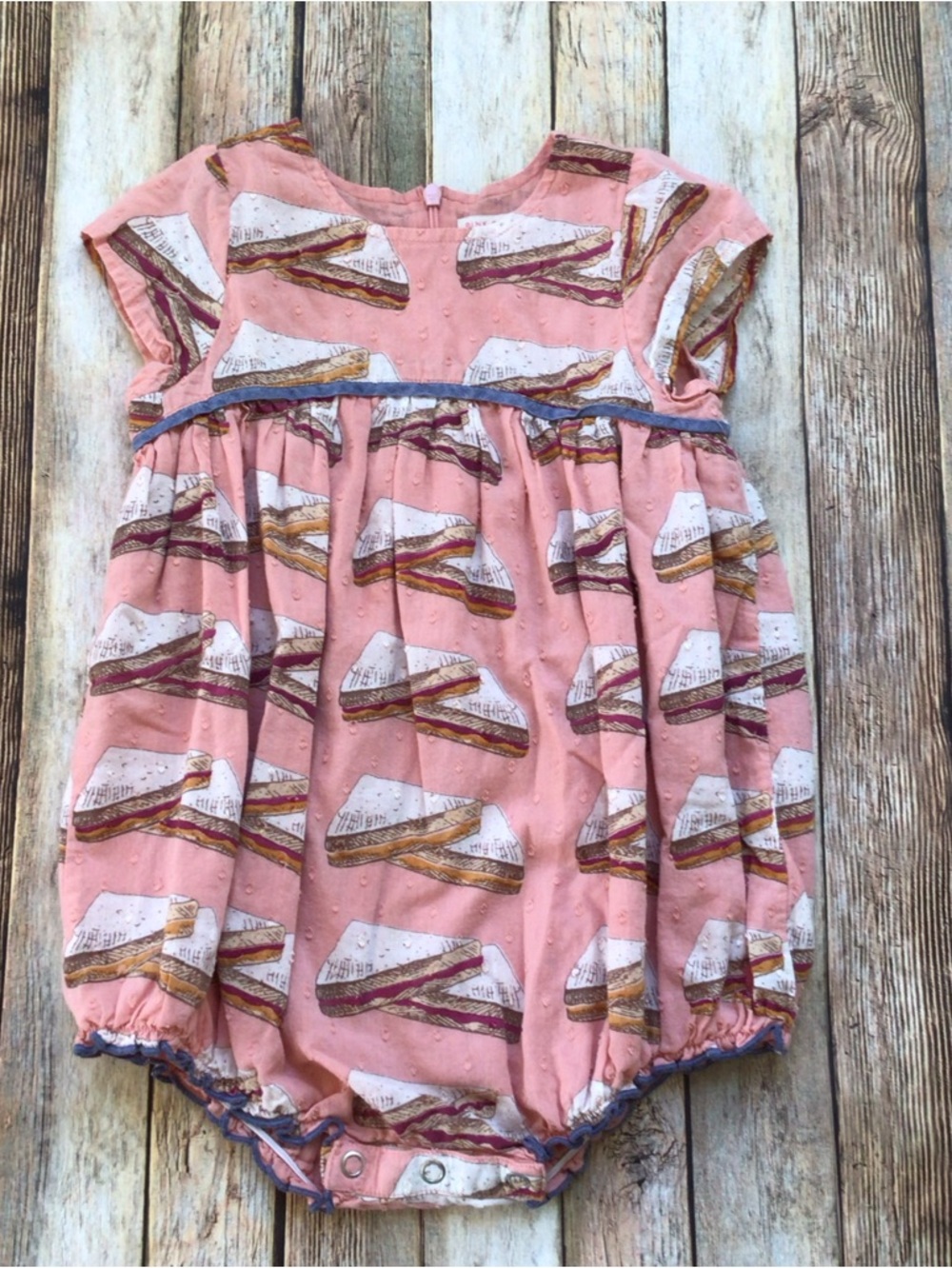Pink Chicken Peanut Butter & Jelly Sana Bubble Romper